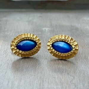 Vintage Gold & Blue Cufflinks